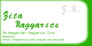 zita magyarics business card